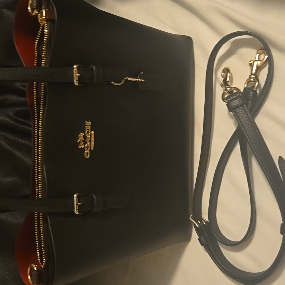 Coach Black and Red Tote Bag: Added Strap With Bag - Picture 4 of 7